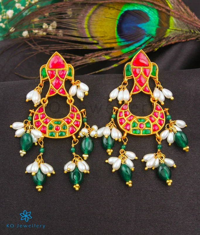 Ladies earrings bespoke creations -The Zyan Silver Kundan Earrings