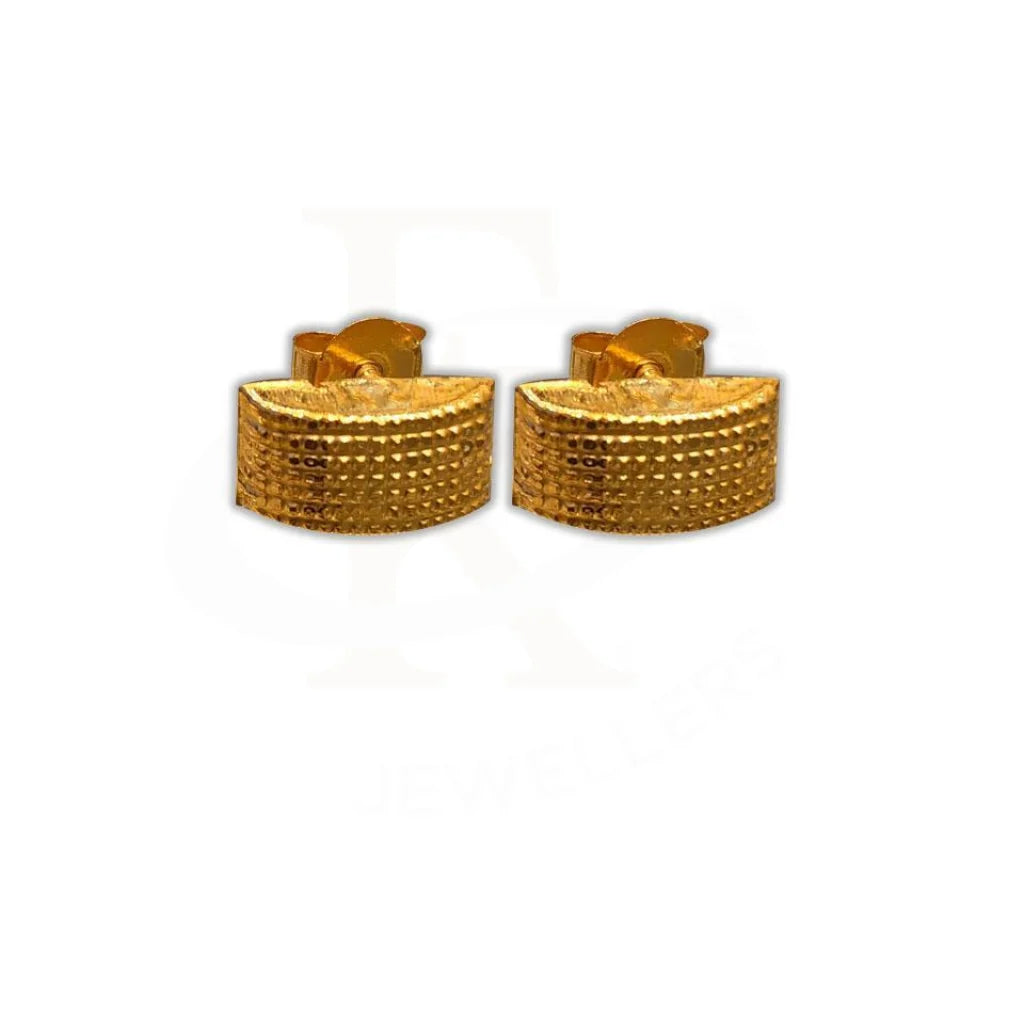 Ladies earrings with coil drops -Gold Stud Earrings 18KT - FKJERN1448