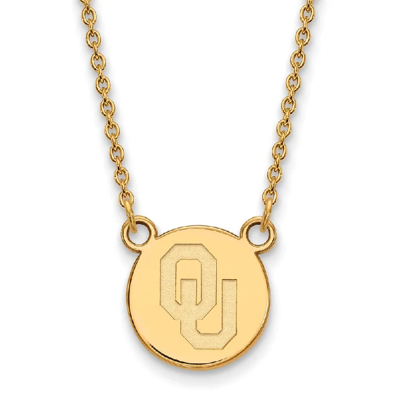 ladies-crystal-layered-necklaces-14k Gold Plated Silver Oklahoma Small Disc Necklace