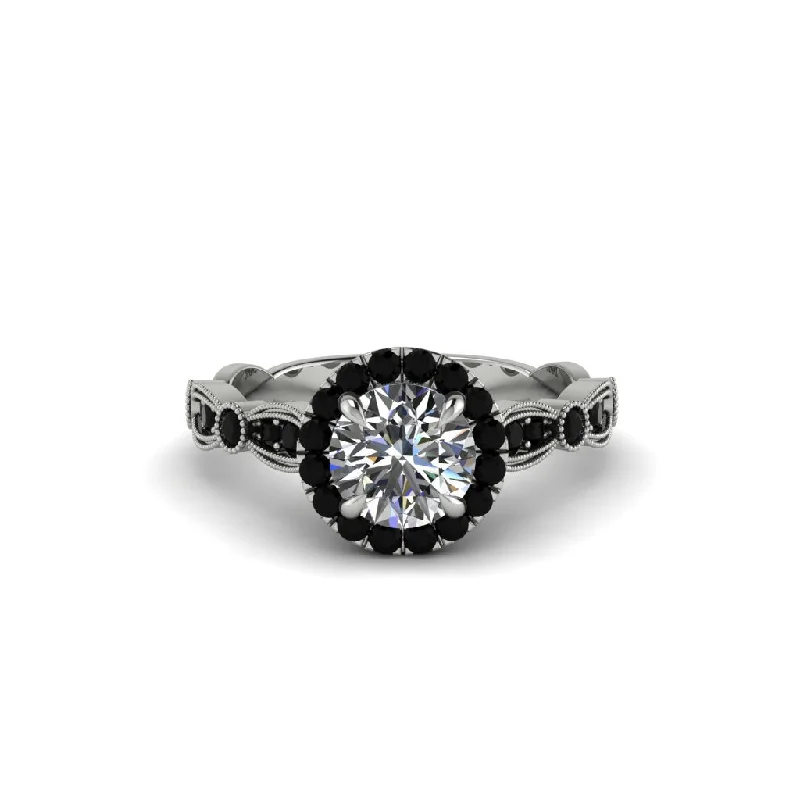 Ladies engagement rings with sky diamonds -Round Cut Diamond Radiant Eternity Engagement Ring - Kamryn No. 33