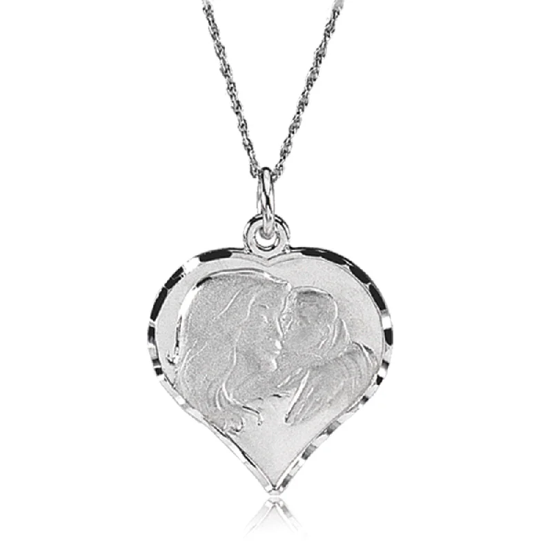 ladies-trendy-crystal-necklaces-My Beautiful Child Necklace in 14k White Gold