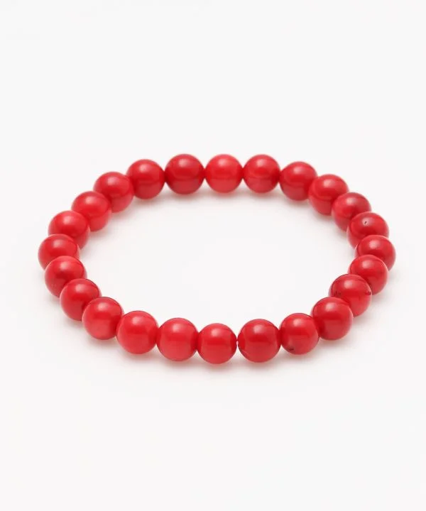 ladies-heart-link-bracelets-8mm Red Coral Bracelet