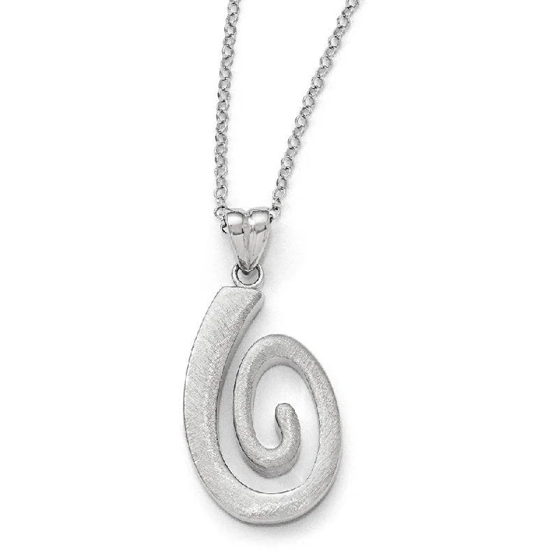 ladies-modern-diamond-necklaces-Textured Coil Necklace in Sterling Silver, 17-18.5 Inch