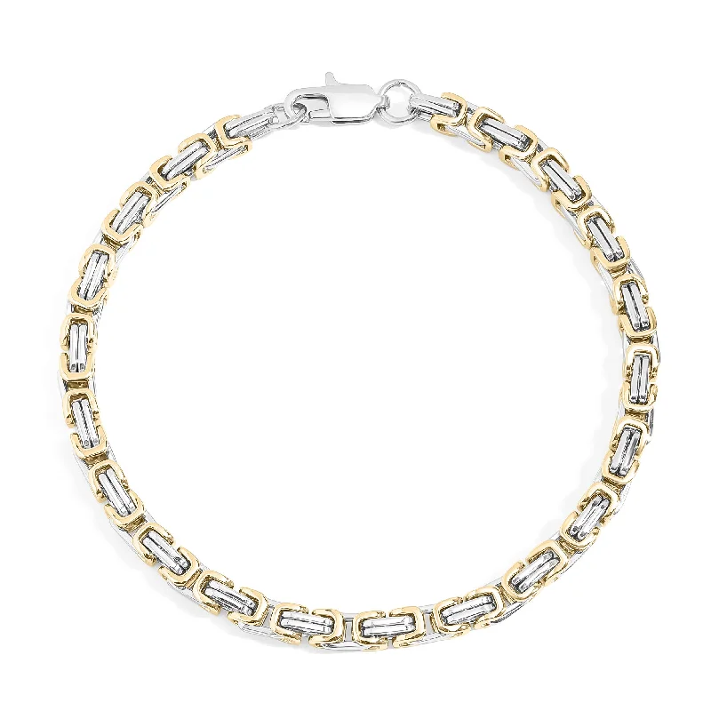 ladies-star-bangle-bracelets-18K Gold PVD Stainless Steel Byzantine Chain Bracelet / BRJ9091