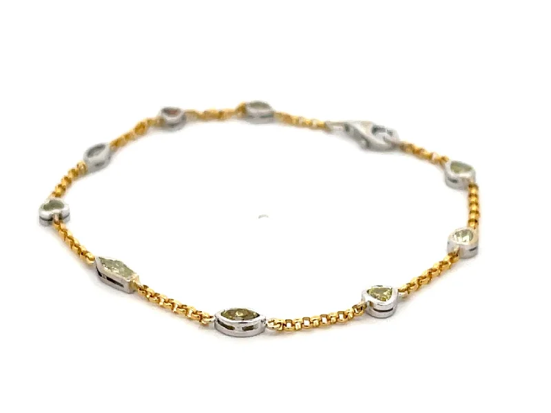 ladies-everyday-gold-bracelets-Diamonds by the Yard Multi Color and Shape Diamond Bracelet in 18k Gold