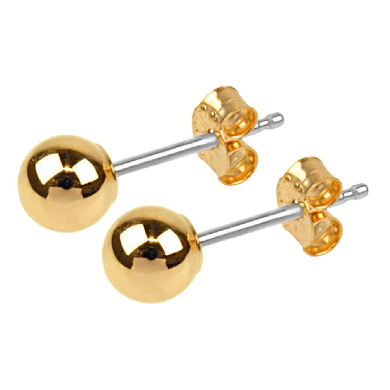 Ladies earrings cute studs -5mm Round Ball Stud Earrings