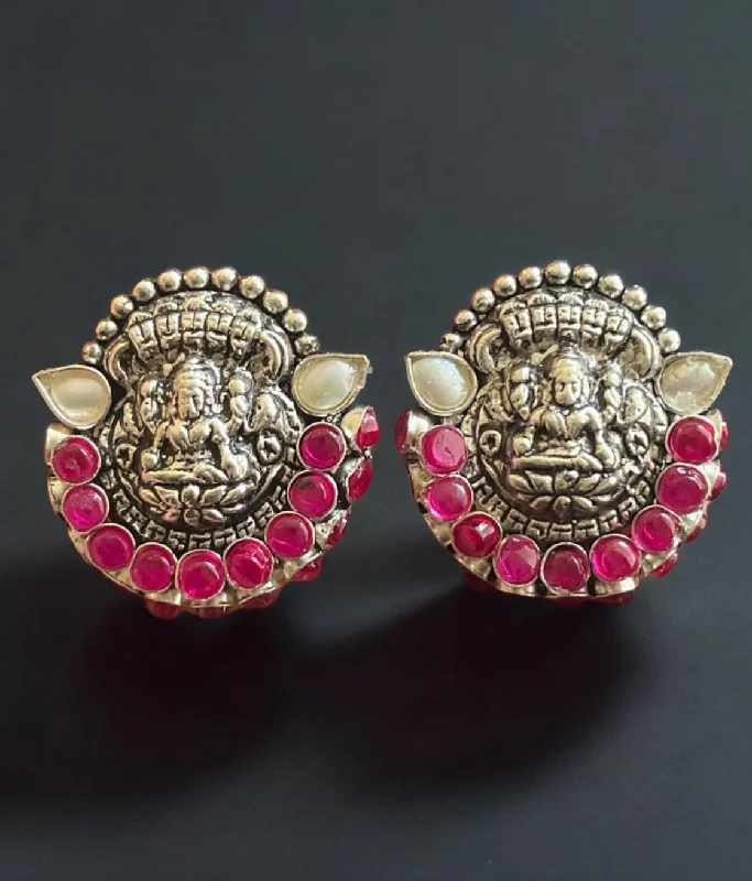 Ladies earrings mirror shine -The Abhata Silver Lakshmi Kemp Earrings