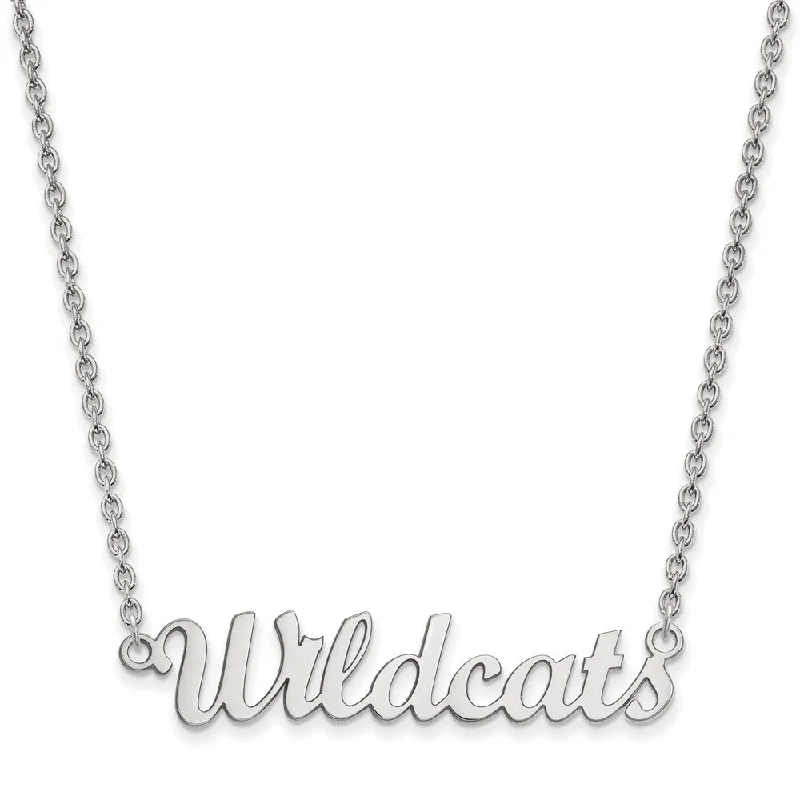 ladies-gift-diamond-necklaces-Sterling Silver Kansas State Medium 'Wildcats' Pendant Necklace