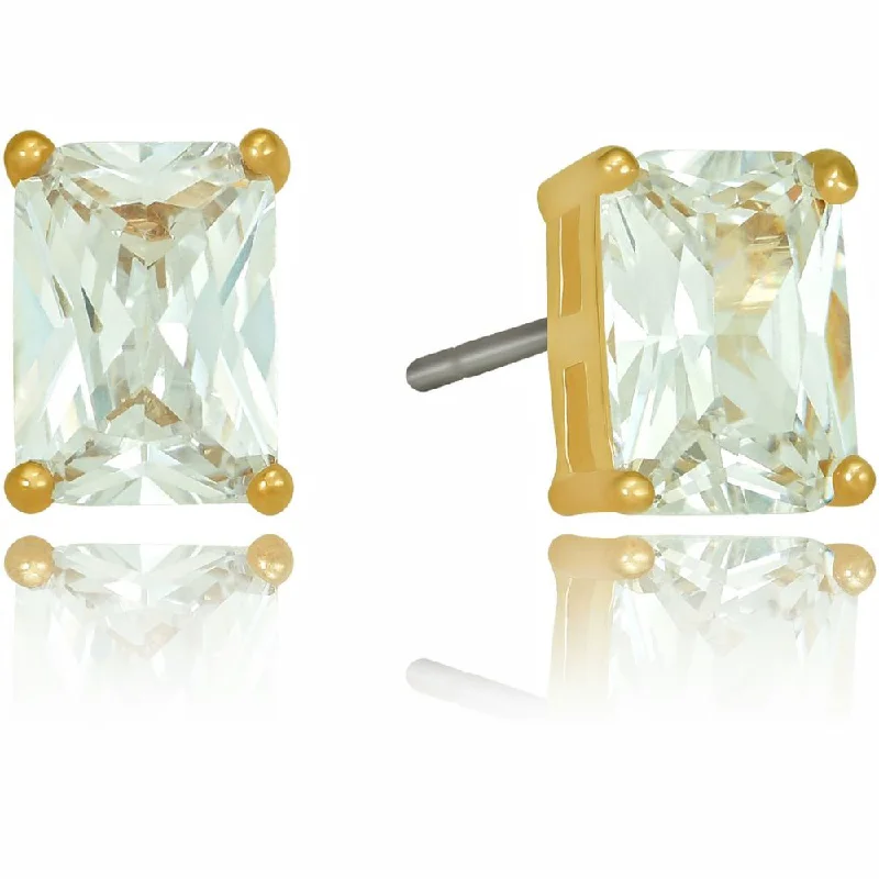 Ladies earrings classic drops -Cubic Zirconia Cube Stud Earrings