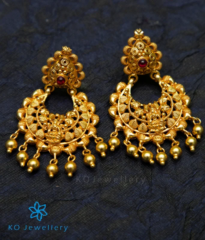 Ladies earrings with wand charms -The Damya Silver Chand Bali Earrings