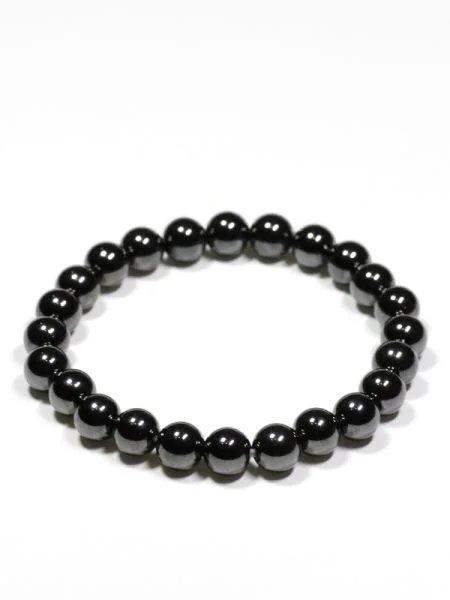 ladies-star-bangle-bracelets-8mm Hematite Beads Bracelet