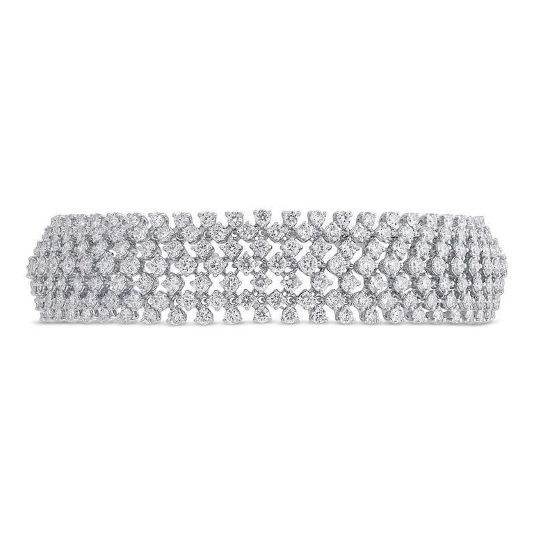 ladies-diamond-cuff-bracelets-18K White Gold Diamond Tennis Bracelet