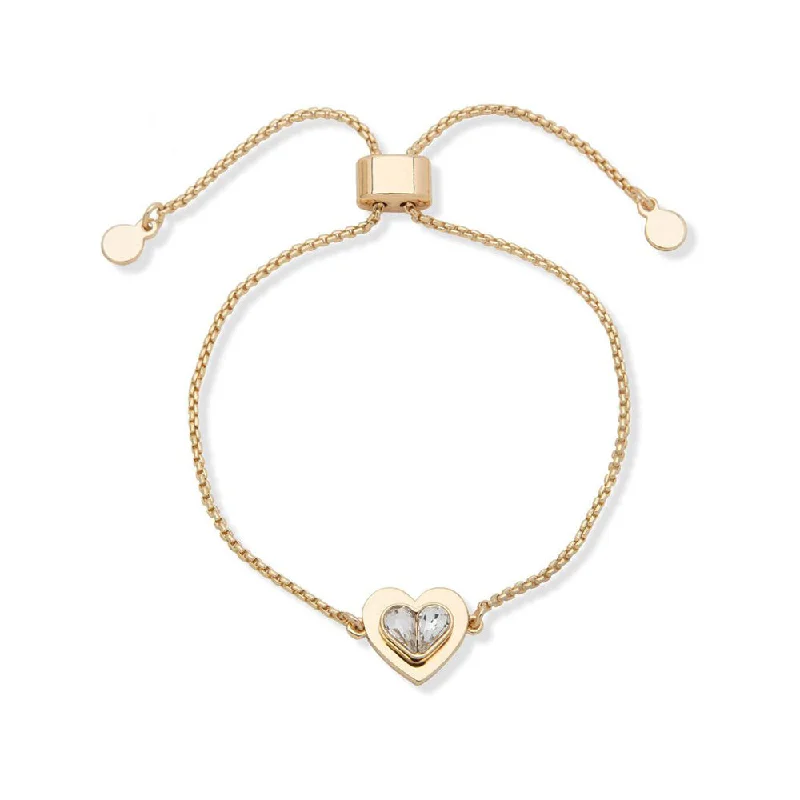 ladies-unique-rose-gold-bracelets-Heart Slider Women Bracelet