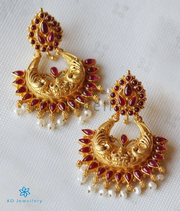 Ladies earrings cute studs -The Ishita Silver Chand Bali Earrings