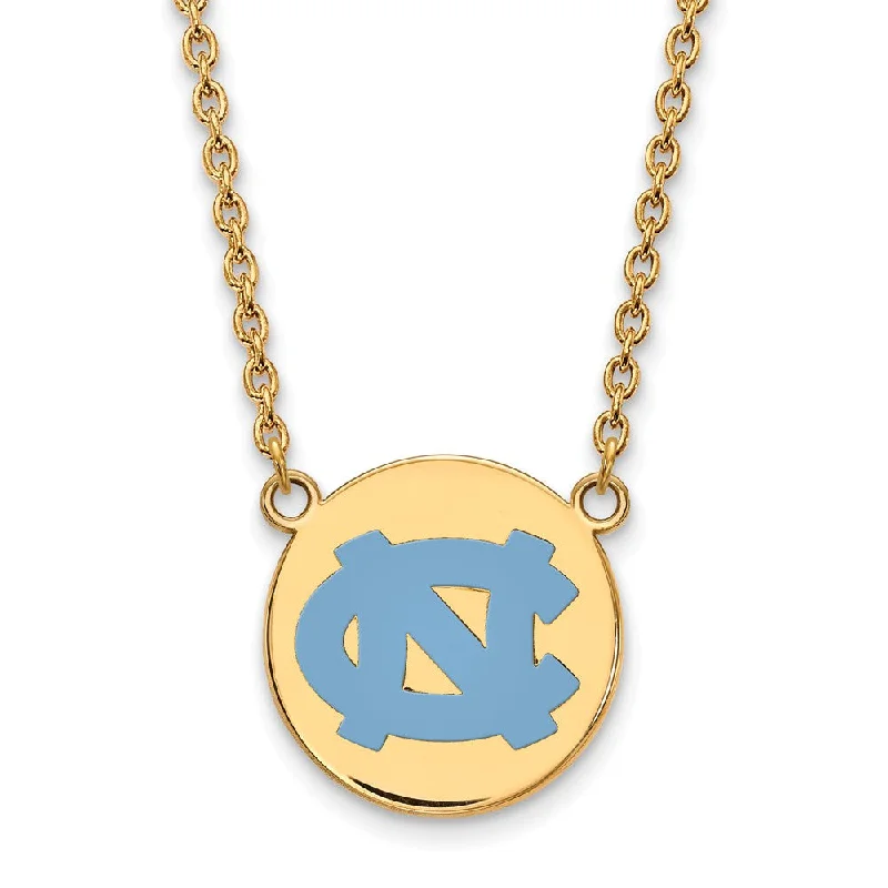 ladies-moon-silver-necklaces-14k Gold Plated Silver North Carolina Enamel NC Pendant Necklace