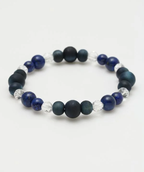 ladies-rose-gold-chain-bracelets-AIZOME Indigo Dyed Cypress x Lapis Lazuli Bracelet