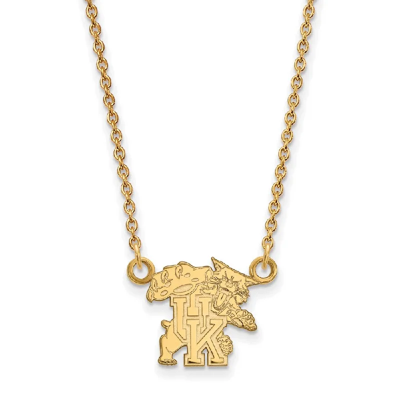 ladies-gemstone-gold-necklaces-14k Gold Plated Silver U of Kentucky Sm Wildcats UK Necklace