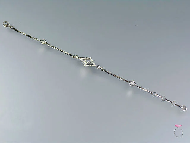 ladies-star-cuff-bracelets-Chopard Happy Diamond White Gold Bracelet