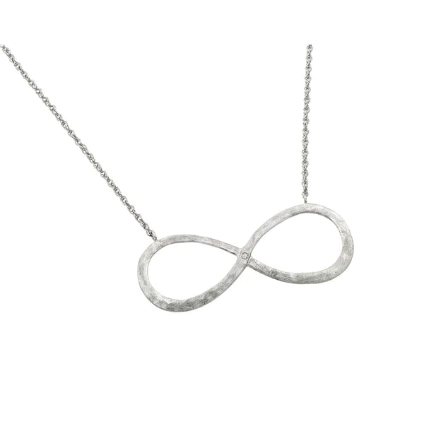 ladies-infinity-rose-gold-necklaces-Sterling Silver 925 Rhodium Plated Infinity Pendant Necklace