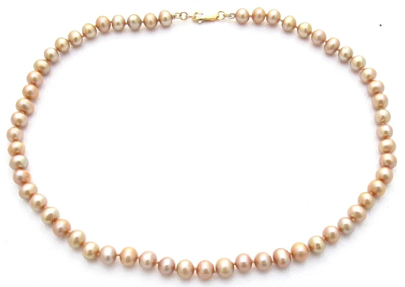 ladies-crystal-charm-necklaces-Champagne Pearl Collar Necklace