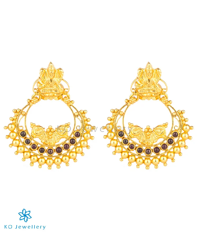 Ladies earrings for casual vibes -The Nityagata Silver Lakshmi Chand Bali Earrings