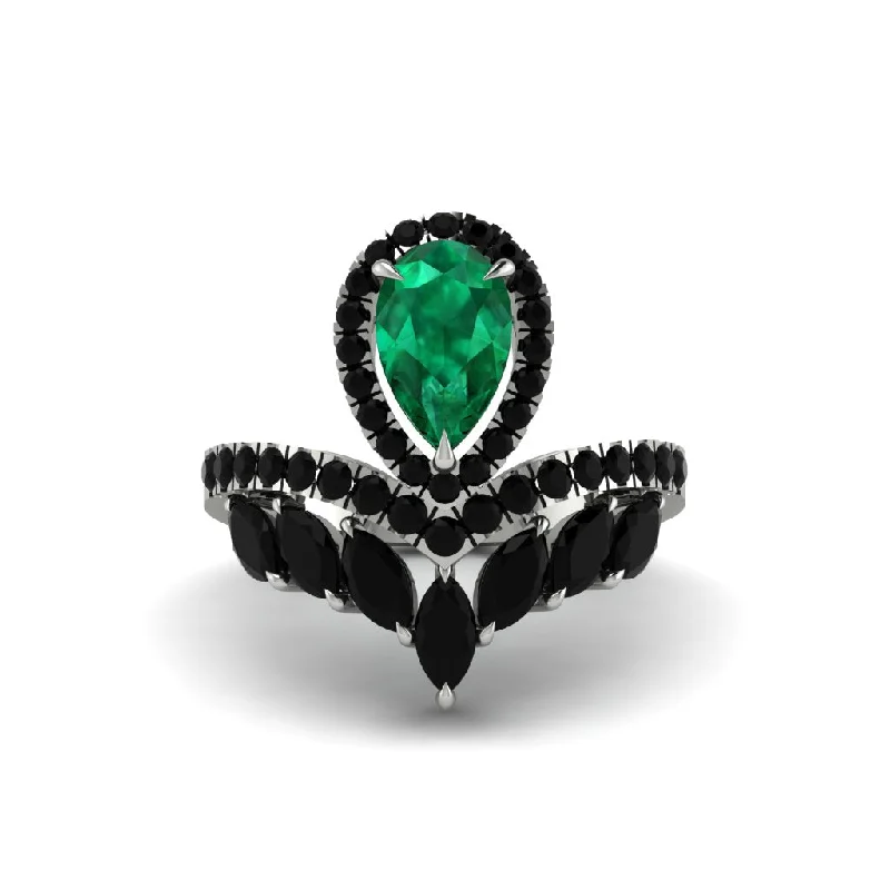 Ladies engagement rings for mountain vows -Emerald Crown Radiance Engagement Ring - Aviana No. 36