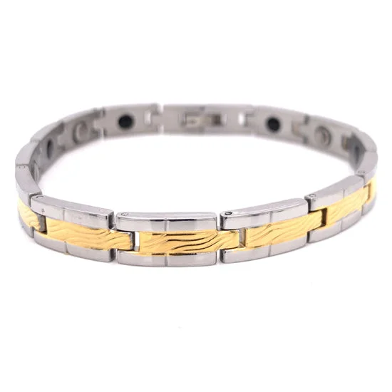 ladies-affordable-pearl-bracelets-Gold PVD Coated Stainless Steel Magnetic Bracelet / MBS0023