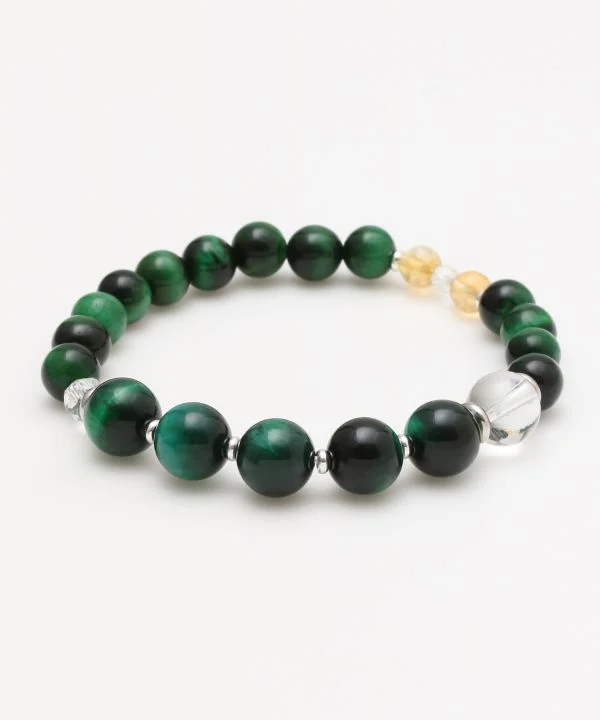 ladies-statement-rose-gold-bracelets-SUIJIN - 10mm Green Tiger Eye Bracelet