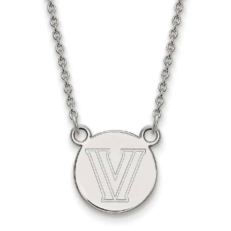 ladies-silver-long-necklaces-Sterling Silver Villanova U Small Disc Necklace