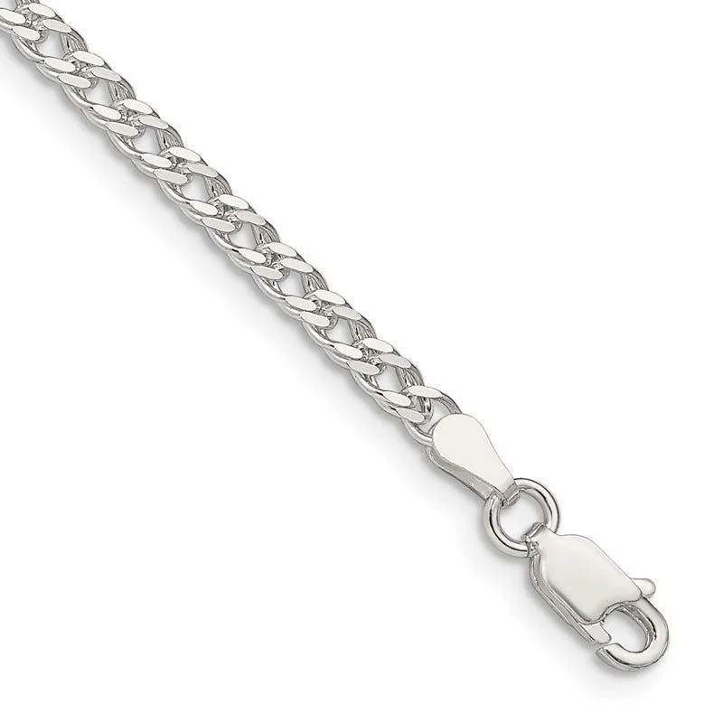 ladies-handmade-silver-bracelets-Sterling Silver 3.3mm Rambo Chain Bracelet