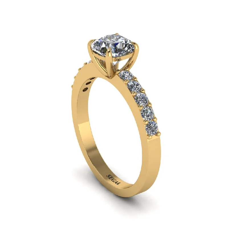 Ladies engagement rings edgy elegance -Cushion-Cut Diamond Classic Elegance Engagement Ring - Demi No. 1