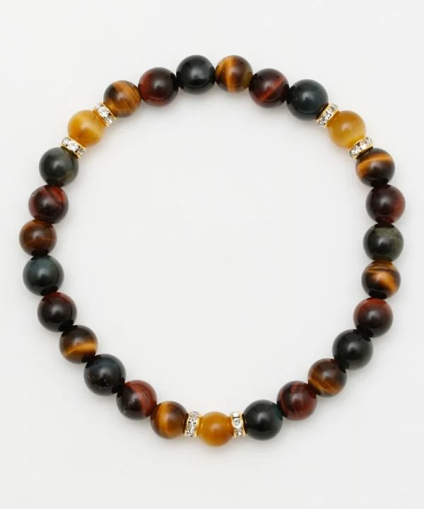 ladies-gold-link-bracelets-JIRITSU - Golden x Red Tiger Eye Bracelet