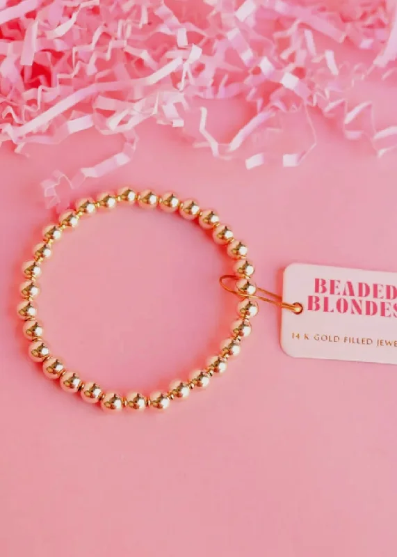 ladies-unique-rose-gold-bracelets-Gold Beaded Bracelet