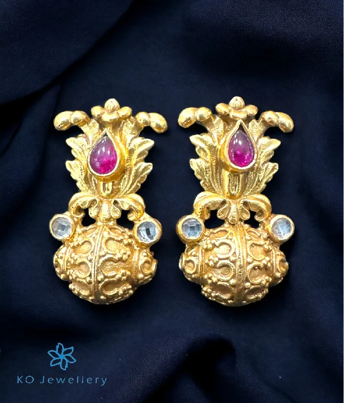 Ladies earrings dainty drops -The Silver Peacock Kundan Earrings