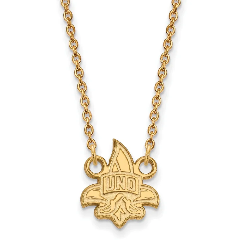 ladies-elegant-rose-gold-necklaces-14k Gold Plated Silver U of New Orleans Small Pendant Necklace