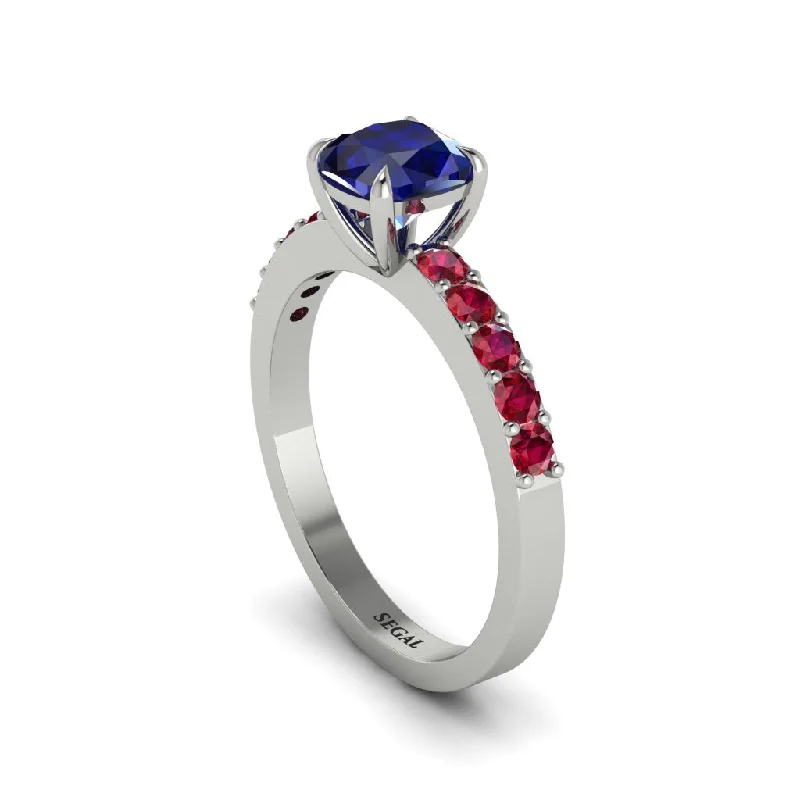 Ladies engagement rings for visionary couples -Cushion-Cut Sapphire Classic Elegance Engagement Ring - Demi No. 60