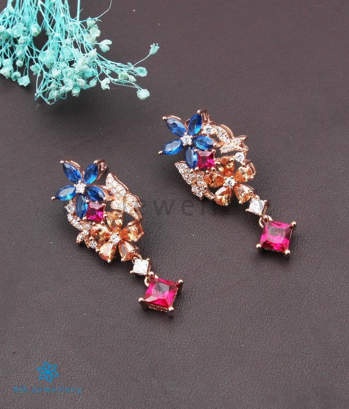 Ladies earrings for chefs -The Multi Colour Silver Rosegold Earrings