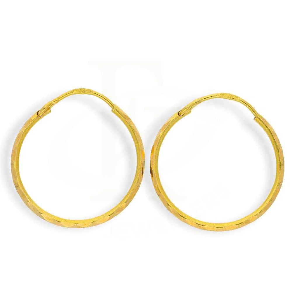 Ladies earrings for adventures -Gold Hoop Earrings 18KT - FKJERN1413