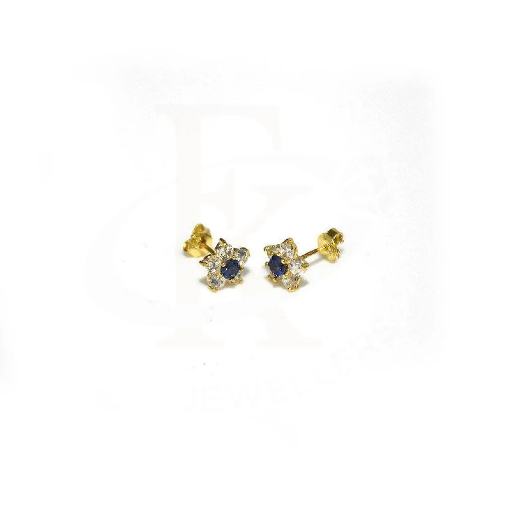 Ladies earrings fancy hoops -Gold Stud Earrings 18KT - FKJERN1418