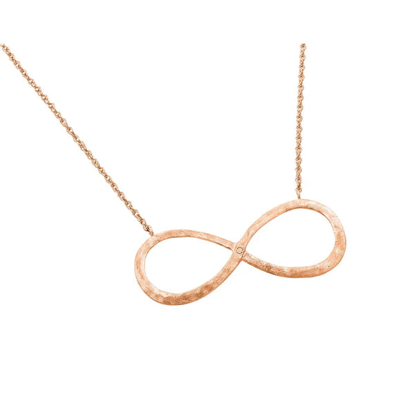 ladies-moon-gold-necklaces-Sterling Silver 925 Rose Gold Plated Infinity Pendant Necklace