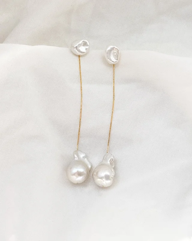 Ladies earrings elegant studs -Menaka I Grande Pearl Earrings