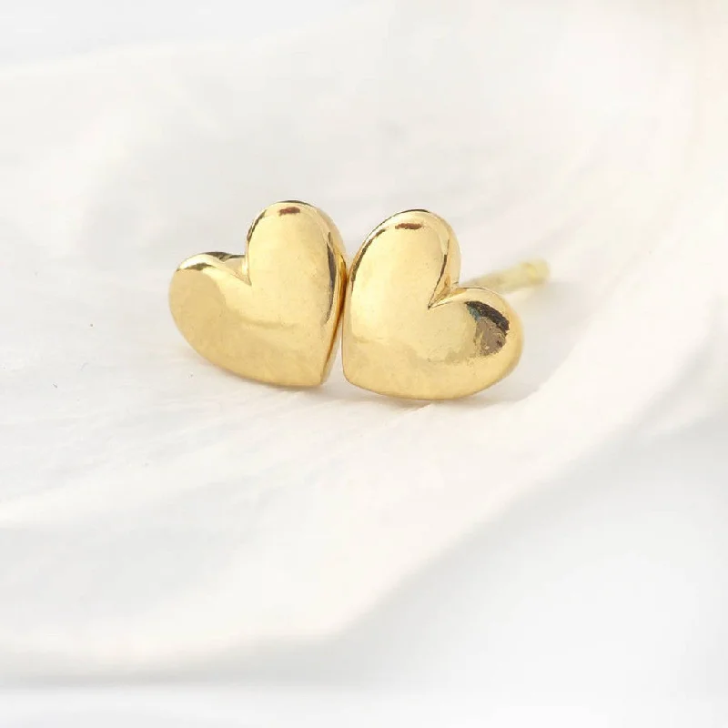 Ladies earrings with streak charms -Heart Stud Earrings