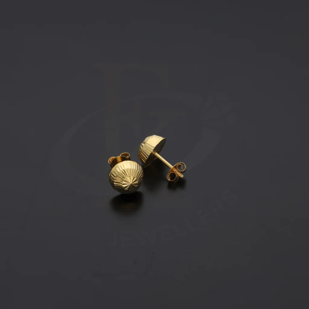 Gold Classic Round Stud Earrings 18KT - FKJERN18K8175