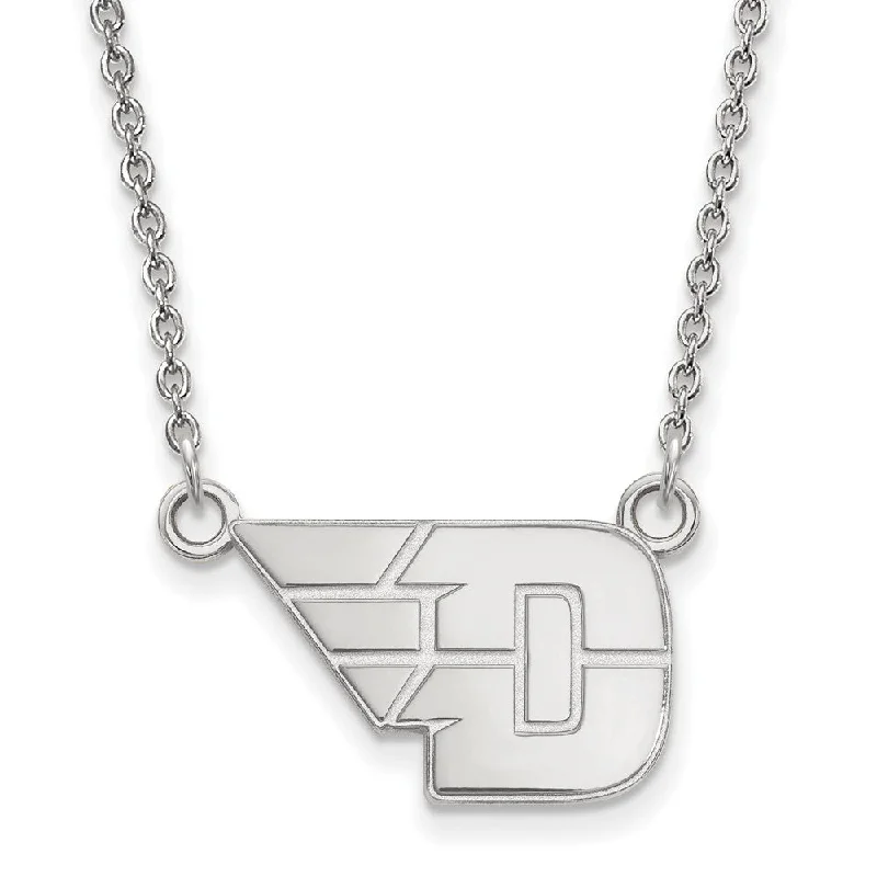 ladies-everyday-pearl-necklaces-Sterling Silver U of Dayton Small Pendant Necklace