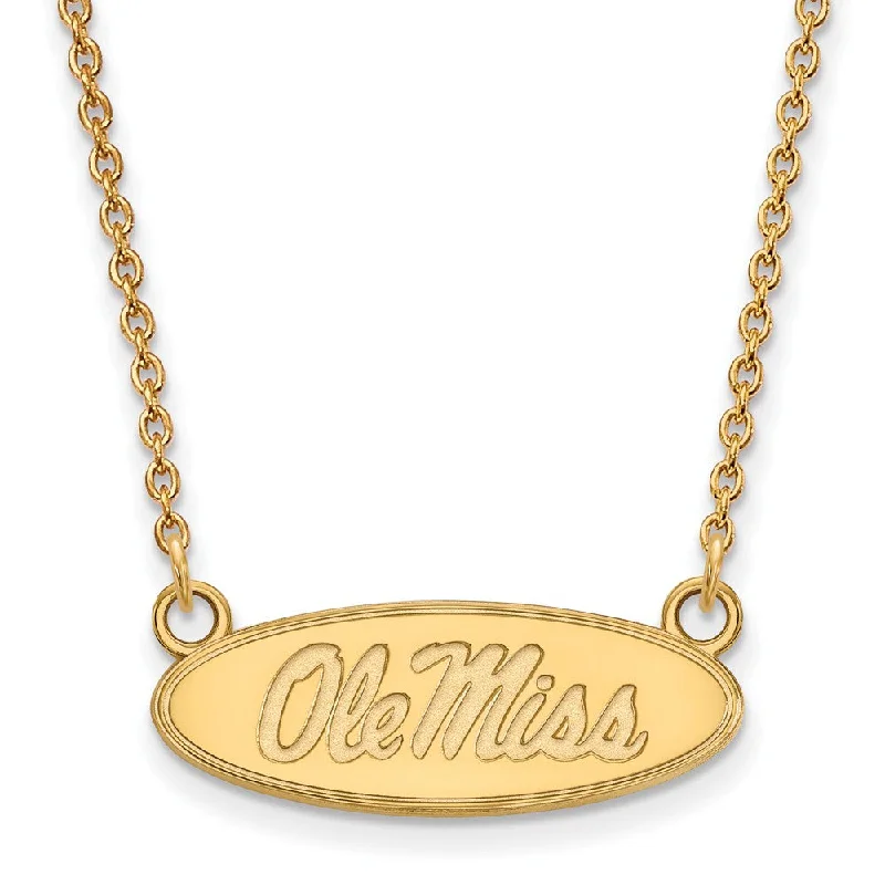 ladies-star-pendant-necklaces-14k Gold Plated Silver U of Mississippi Sm Ole Miss Necklace