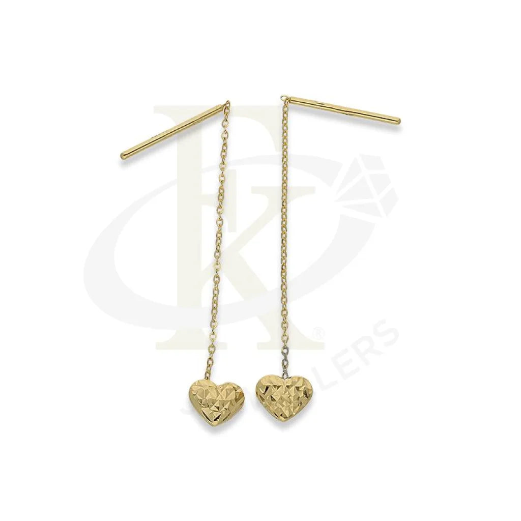 Ladies earrings legacy pieces -Gold Heart Shaped Tic-Tac Earrings 18KT - FKJERN18K2219