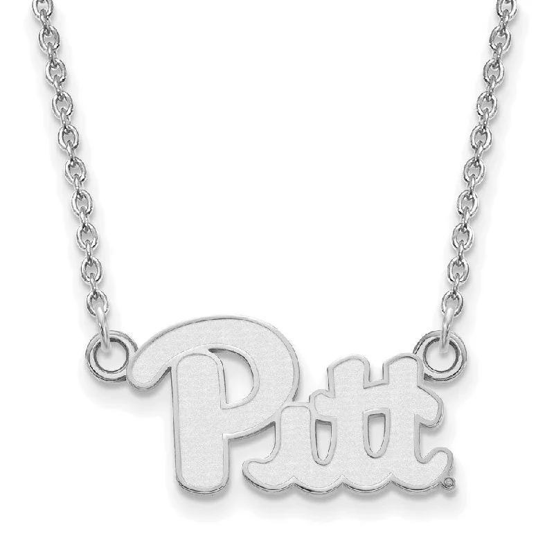 ladies-minimalist-rose-gold-necklaces-Sterling Silver U of Pittsburgh Small 'Pitt' Pendant Necklace