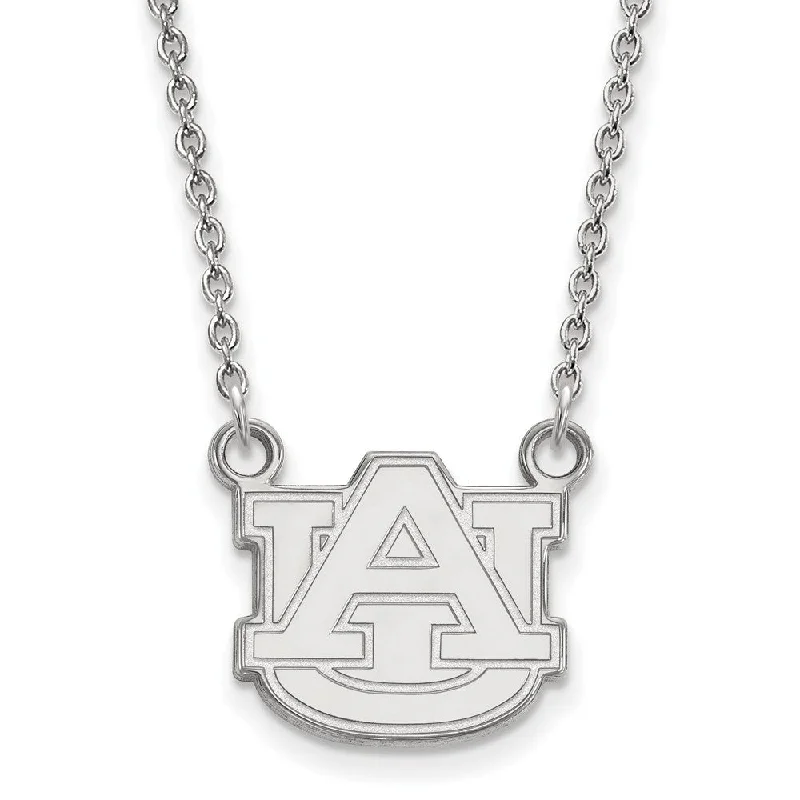 ladies-crystal-choker-necklaces-Sterling Silver Auburn U Small 'AU' Necklace