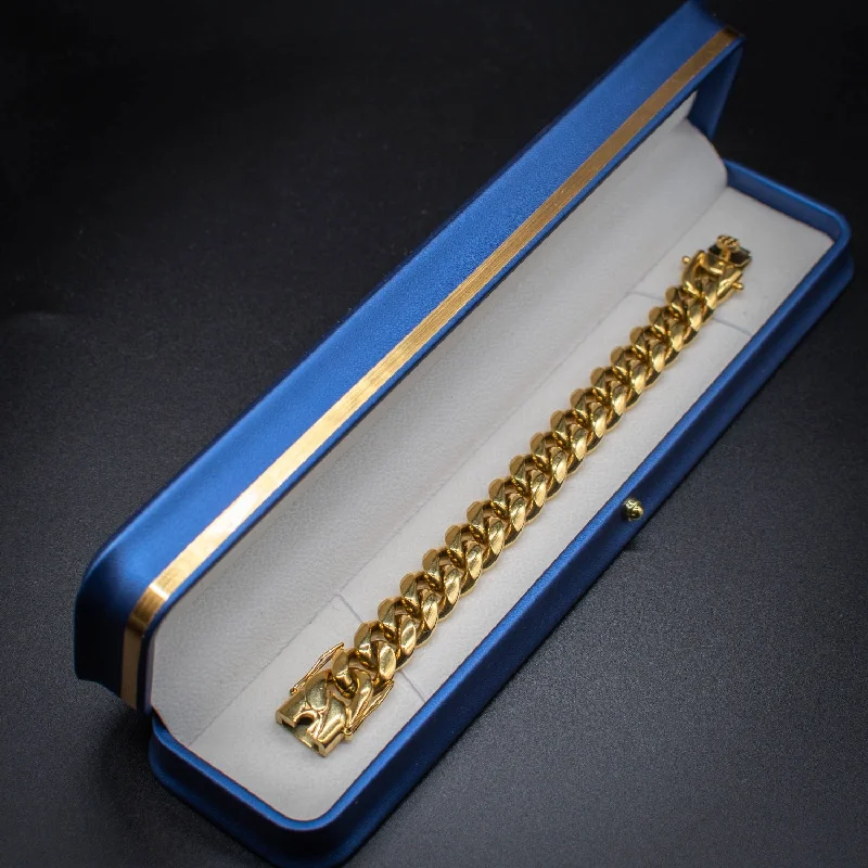 ladies-custom-rose-gold-bracelets-Miami Cuban Link Bracelet (14mm) in Yellow/White Gold