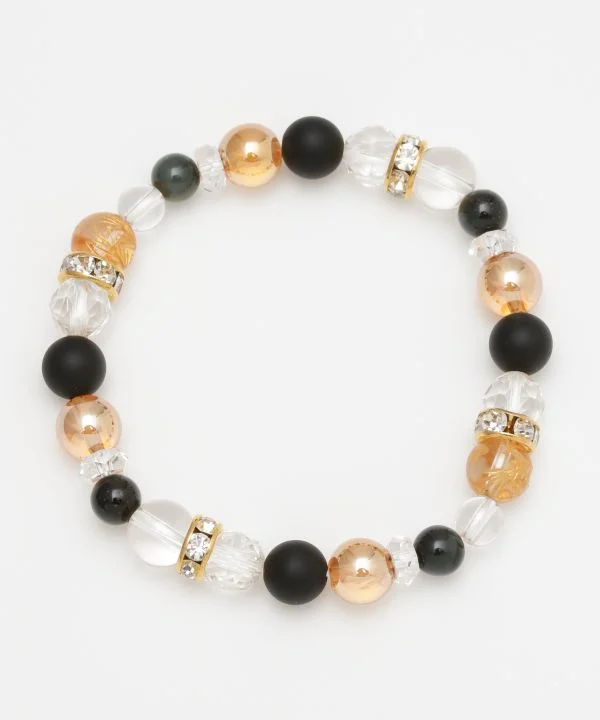 ladies-rustic-pearl-bracelets-RINZEN - Frosty Black Onyx Bracelet